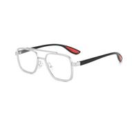 KTUCN Gafas de sol para hombre con montura cuadrada de metal, estilo punk, gafas de sol informales para hombre y mujer, color