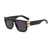 KTUCN Gafas de sol para mujer, gafas vintage para hombre, gafas de sol UV400, negras, BH01