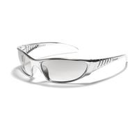 KTUCN Gafas de sol plateadas Y2K, color hueco, sentido del futuro de la tecnología, chicas guapas, internet rojo, cantado