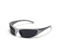 KTUCN Gafas de sol plateadas Y2K, color hueco, sentido del futuro de la tecnología, chicas guapas, internet rojo, cantado