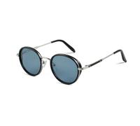 KTUCN Gafas de sol polarizadas redondas con protección solar, para mujer y hombre, estilo vintage, UV400, lentes azules 06, BH01