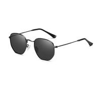 KTUCN Gafas de sol polarizadas retro clásicas con filtro de luz azul, negras, 01