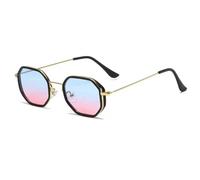 KTUCN Gafas de sol poligonales de moda, retro, para exteriores, resistentes al viento, con protección solar, ligeras, con mont