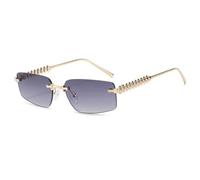 KTUCN Gafas de sol rectangulares sin montura de metal para verano, viajes, actividades al aire libre y conducci