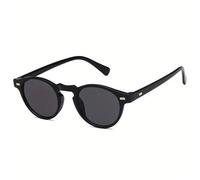 KTUCN Gafas de sol redondas retro, gafas de sol de moda para hombre y mujer, gafas de sol de tendencia, negras, como en la ima