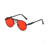 KTUCN Gafas de sol redondas Steampunk vintage para hombre, UV400, de metal, estilo hip hop, estilo retro, para mujer, color ne