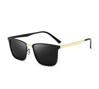 KTUCN Gafas de sol retro clásicas de montura cuadrada grande para mujer, negras, modernas, para hombre, protección UV400.