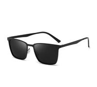 KTUCN Gafas de sol retro clásicas de montura cuadrada grande para mujer, negras, modernas, para hombre, protección UV400.