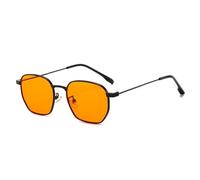 KTUCN Gafas de sol retro de moda para mujer, montura fina, estilo punk, protección UV400, negras y naranjas, BH