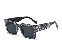 KTUCN Gafas de sol retro de montura grande, de una pieza, rectangulares, negras, unisex, de metal, para mujer y hombre, 1140 mm