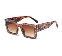 KTUCN Gafas de sol retro de montura grande, de una pieza, rectangulares, negras, unisex, para mujer y hombre, 8,140 m