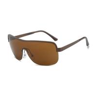 KTUCN Gafas de sol retro para mujer, estilo urbano, resistentes al viento, modernas, para exteriores, personalizadas, con media montura, color té, 139 mm