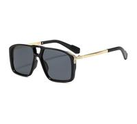 KTUCN Gafas de sol retro para mujer y hombre, estilo vintage, UV400, negras, BH01