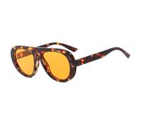 KTUCN Gafas de sol retro redondas de montura pequeña para hombre y mujer, estilo moderno, resistentes a los ray