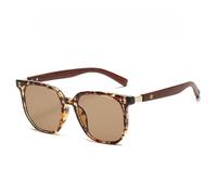 KTUCN Gafas de sol TR90 con patillas de madera a la moda, gafas de sol cuadradas con protección UV400 para hombre y mujer, Tor