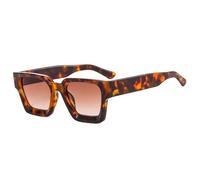 KTUCN Gafas de sol vintage de moda para hombre y mujer, estilo retro, color verde, unisex, con protección UV400, color té leop