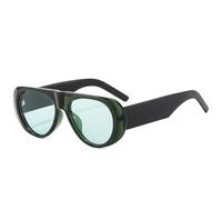 KTUCN Gafas de sol vintage de montura grande elíptica para mujer, negras, re