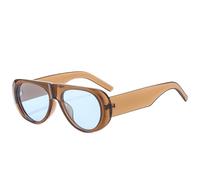 KTUCN Gafas de sol vintage de montura grande elíptica para mujer, negras, re