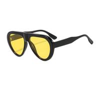 KTUCN Gafas de sol vintage extragrandes ovaladas con estampado de leopardo y degradado rojo, talla 6,J