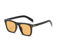 KTUCN Gafas de sol vintage para hombre, antiluz azul, modernas, con degradado, para conducir, con estampado de leopardo, negro y amarillo, 142 mm