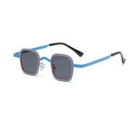 KTUCN Gafas de sol vintage para hombre, montura metálica, modernas, antiluz azul, transparentes, azules, BH01