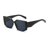 KTUCN Gafas de sol vintage para mujer, montura UV400, gafas extragrandes, negras, BH01