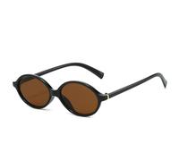 KTUCN Gafas de sol vintage pequeñas ovaladas para mujer, estilo leopardo verde, estilo retro, coloridas, color té negro, 148 m