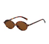 KTUCN Gafas de sol vintage pequeñas y ovaladas para mujer, estilo leopardo verde, estilo retro, coloridas, color té leopardo,