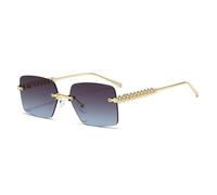 KTUCN Gafas de sol vintage sin marco para mujer y hombre, gafas de sol recta