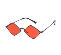 KTUCN Gafas de sol Y2K para mujer, montura de moda, estilo ojo de gato, estilo retro, para el tiempo libre, color negro, negro y rojo, 134 mm