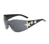 KTUCN Gafas de sol Y2K sin marco de moda con protección UV400 para mujer, negras, 115 mm