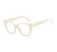 KTUCN Gafas negras retro para mujer, de gran tamaño, con bloqueo de luz azul, transparentes, beige, 137 mm