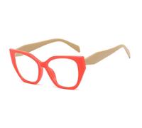 KTUCN Gafas negras retro para mujer, de gran tamaño, con bloqueo de luz azul, transparentes, color naranja caqui, 137 mm