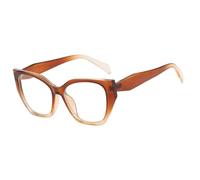 KTUCN Gafas negras retro para mujer, de gran tamaño, con bloqueo de luz azul, transparentes, color té, 137 mm