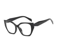KTUCN Gafas negras retro para mujer, de gran tamaño, con bloqueo de luz azul, transparentes, negras, 137 mm