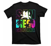 KTVB0A Colorful San Diego California T-Tshirts Camisetas y Tops(XX-Large)