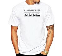 KTVB0A Computer Code Programmer Life T Tshirts Camisetas y Tops Engineer Programmer TTshirts Camisetas y Tops Vintage Aesthetic Men's Printed Tees Drop Shipipng White(X-Large)