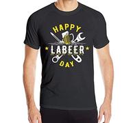 KTVB0A Happy Labor Day American Flag Men's Short Sleeve Shirts Quick Dry Outdoor Sports Tees (Large)