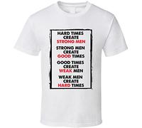 KTVB0A Hard Times Create Strong Men T Shirt(X-Large)