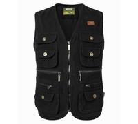 KTWOLEN Chaleco de Caceria para Hombre Chaleco Fotografía de Pesca Multibolsillos Chaleco de Caza Sin Mangas para Pescador Safari, Negro, XXL