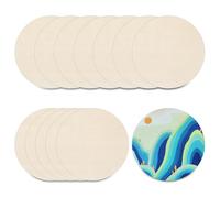 Ktxaby 12 círculos de madera de 15 cm, círculos de madera sin terminar de 6 pulgadas, discos de madera redondos en blanco, rodajas de madera finas para manualidades, perchas de puerta, pintura