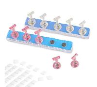 ktxaby 2 juegos de soporte de uñas, soporte magnético para práctica de uñas, soporte de exhibición de puntas de uñas acrílicas con 96 piezas de masilla adhesiva reutilizable, para herramientas de