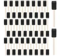 Ktxaby 50 pinceles de espuma de 1 pulgada con asas de madera, pinceles de esponja para pintura, tinción, barniz y trabajo de retoque para bricolaje, manualidades y decoración del hogar