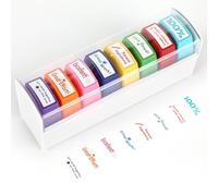 ktxaby 8 piezas autoentintado maestro sellos alabanza estímulo niños, maestro valoración recompensa motivación sellos sellos coloridos dibujos animados sellos de la tarea