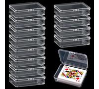 ktxaby Paquete de 12 estuches para cartas de juego, caja de plástico transparente para almacenamiento de cartas intercambiables, baraja de cartas, cuentas, cajas de almacenamiento de artículos de