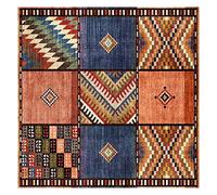 KTYUTJDH Alfombra de área, color azul terracota multicolor, cuadrada, 180 x 180 cm, lavable, dormitorio, sala de estar, apartamento, decoración del hogar