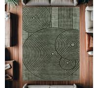 KTYUTJDH Alfombra de área, diseño geométrico moderno, decoración del hogar, color verde oscuro, rectangular, 90 x 120 cm, alfombras para sala de estar, dormitorio, cuarto de servicio, alfombra de