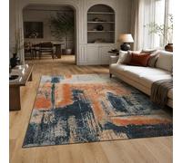 KTYUTJDH Alfombra de área, naranja, negro, beige, gris, rectangular, 180 x 240 cm, alfombras grandes y suaves Art Deco para el hogar, oficina, salón, comedor, dormitorio
