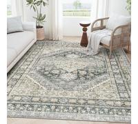 KTYUTJDH Alfombra de área, vintage, tradicional, oriental, gris, beige, negro, rectangular, 120 x 180 cm, alfombras para sala de estar, dormitorio, estéticas, interiores, decoración del hogar