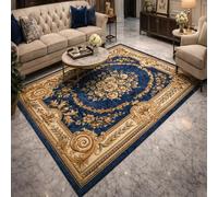 KTYUTJDH - Alfombra, diseño floral, vintage, azul, amarillo, beige, rectangular, 110 x 160 cm, alfombra de salón, dormitorio, lavable, cocina, oficina, corredor, protección del suelo,